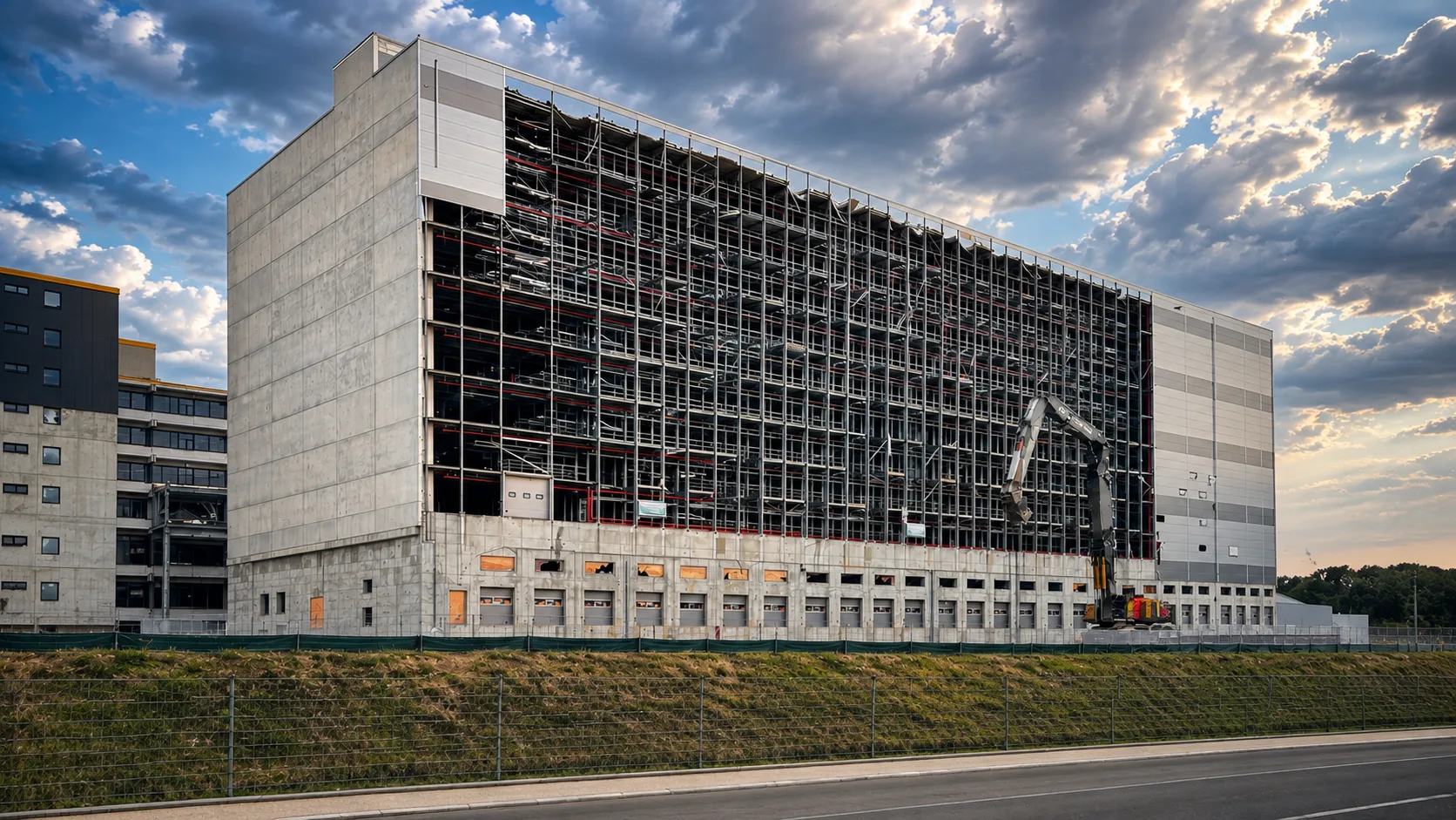 Beton-Architektur eines Bauwerks im Bestand